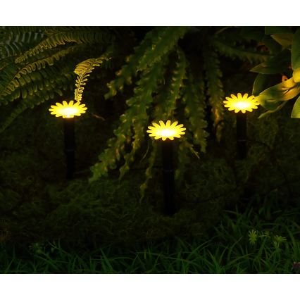 Globo - LED-solarslinga 5xLED/3V IP44 300 mAh 2,2 m med blommor