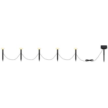 Globo - LED-solarslinga 5xLED/3V IP44 300 mAh 2,2 m med blommor