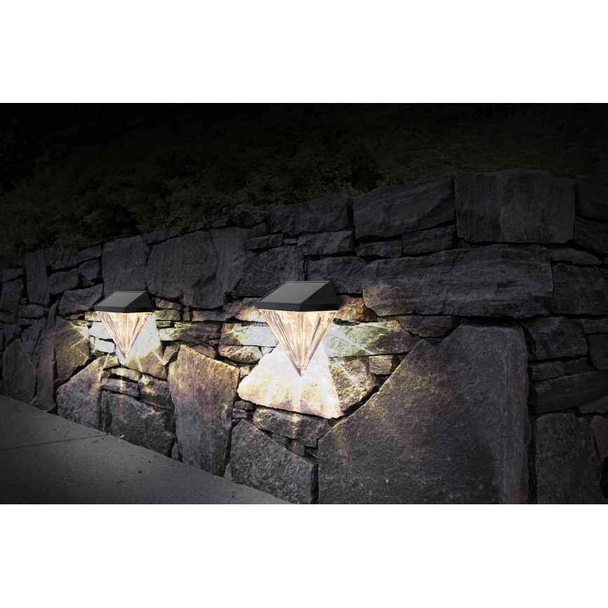 Globo - KIT 2x LED solcell väggbelysning LED/0,5W/3V IP44 600 mAh