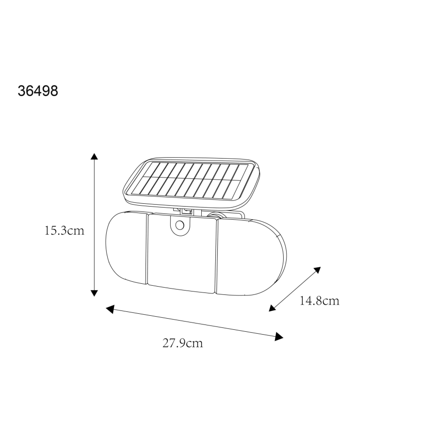 Globo - LED-solcellslampa med sensor LED/3,7V IP44 2000 mAh