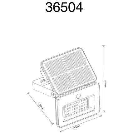 Globo - Dimmbar LED-solcellslampa med sensor LED/8W/5V 3000/4000/6500K IP65 2200 mAh