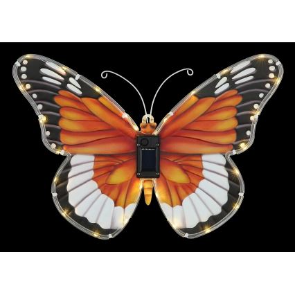 Globo - LED-solcellslampa LED/3V IP44 200 mAh fjäril