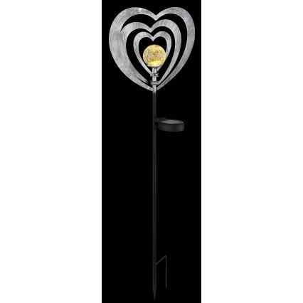Globo - LED solarlampa LED/3V IP44 300 mAh silverhjärta