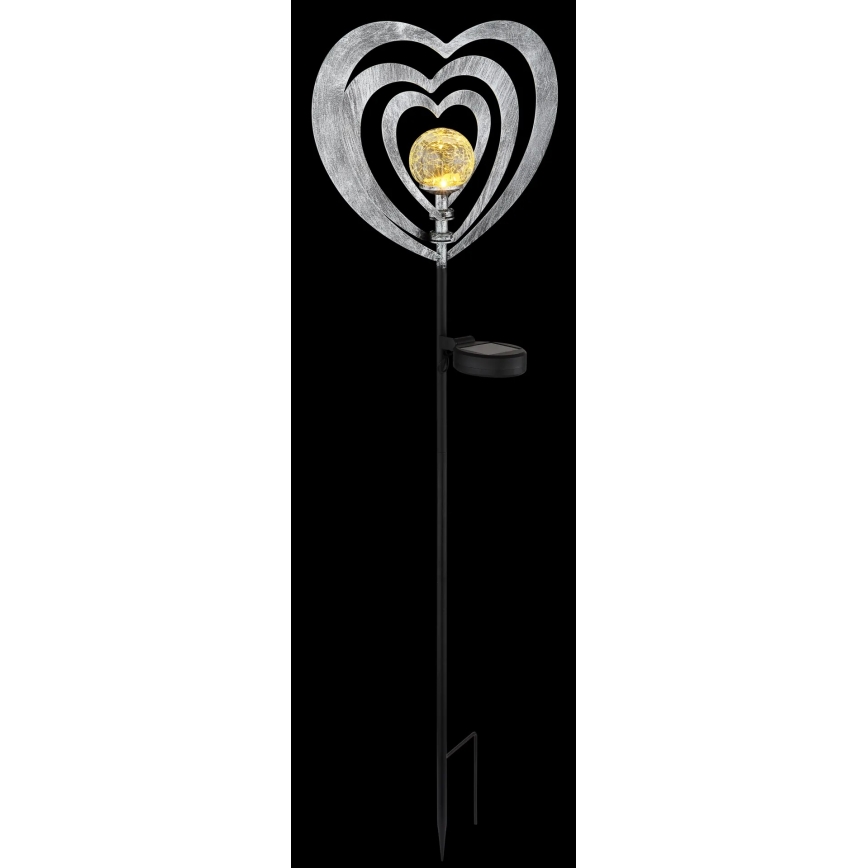 Globo - LED solarlampa LED/3V IP44 300 mAh silverhjärta