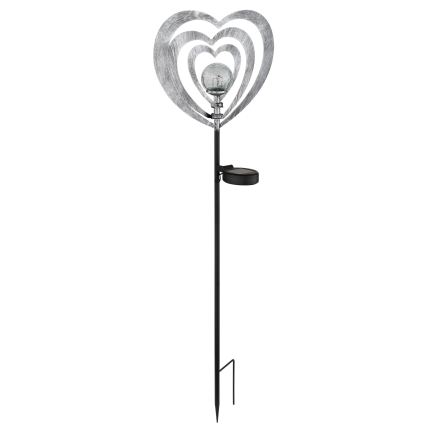 Globo - LED solarlampa LED/3V IP44 300 mAh silverhjärta