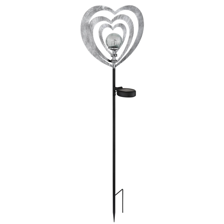 Globo - LED solarlampa LED/3V IP44 300 mAh silverhjärta
