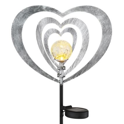 Globo - LED solarlampa LED/3V IP44 300 mAh silverhjärta