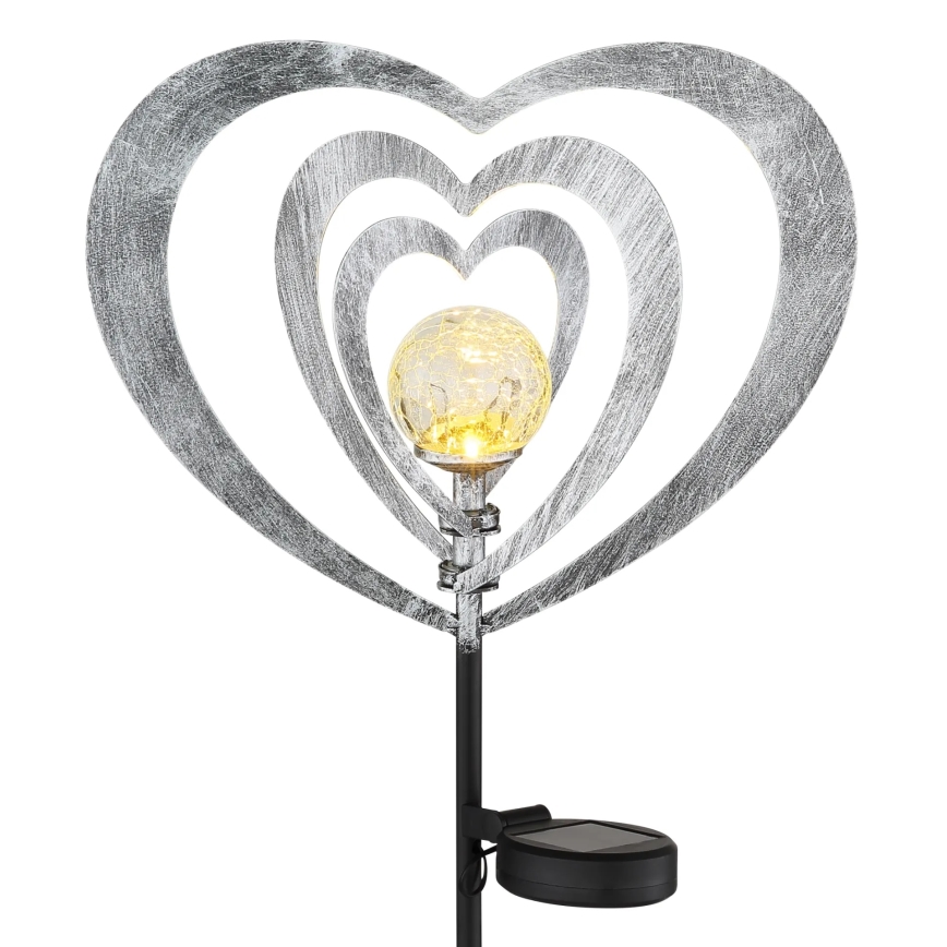 Globo - LED solarlampa LED/3V IP44 300 mAh silverhjärta