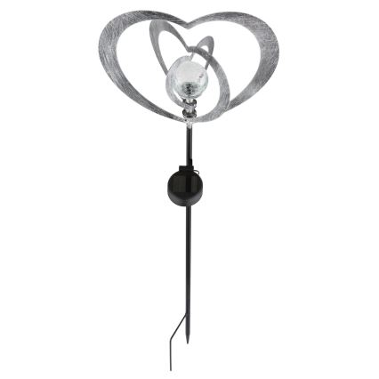 Globo - LED solarlampa LED/3V IP44 300 mAh silverhjärta