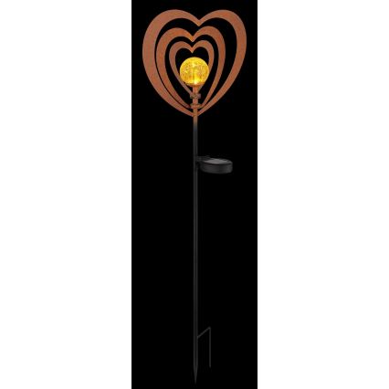 Globo - LED-solcellslampa LED/3V IP44 300 mAh rostfärgat hjärta