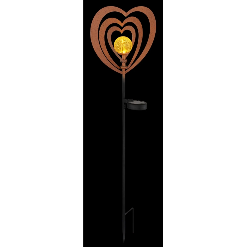 Globo - LED-solcellslampa LED/3V IP44 300 mAh rostfärgat hjärta