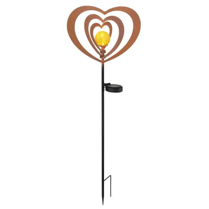 Globo - LED-solcellslampa LED/3V IP44 300 mAh rostfärgat hjärta