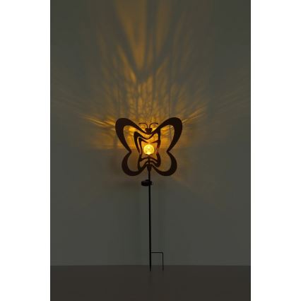 Globo - LED solcellslampa LED/3V IP44 300 mAh rostfärgad fjäril