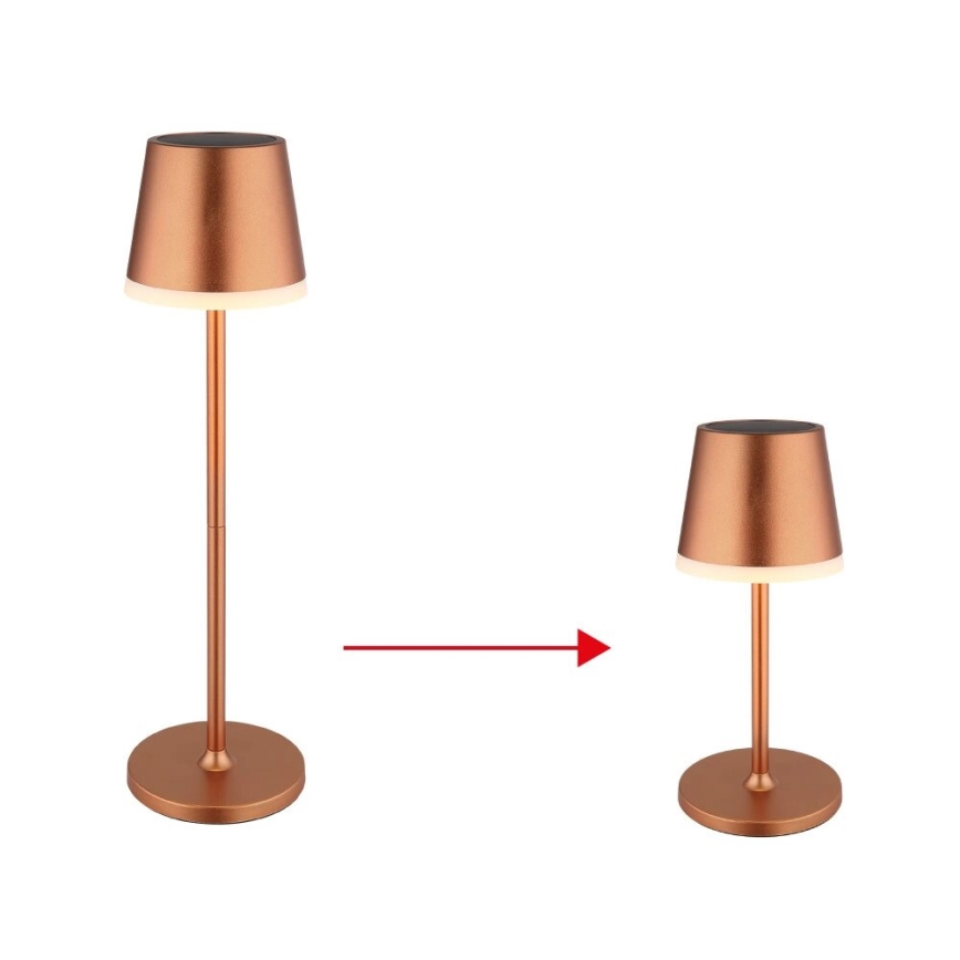 Globo - LED Solcellsbelysning LED/0,6W/3V 3000K IP44 1200 mAh koppar