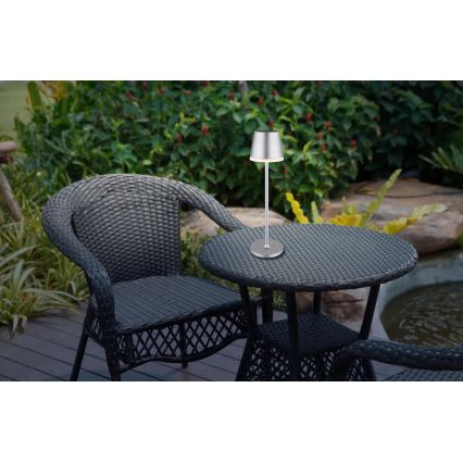 Globo - LED Solcellsbelysning LED/0,6W/3V 3000K IP44 1200 mAh matt krom