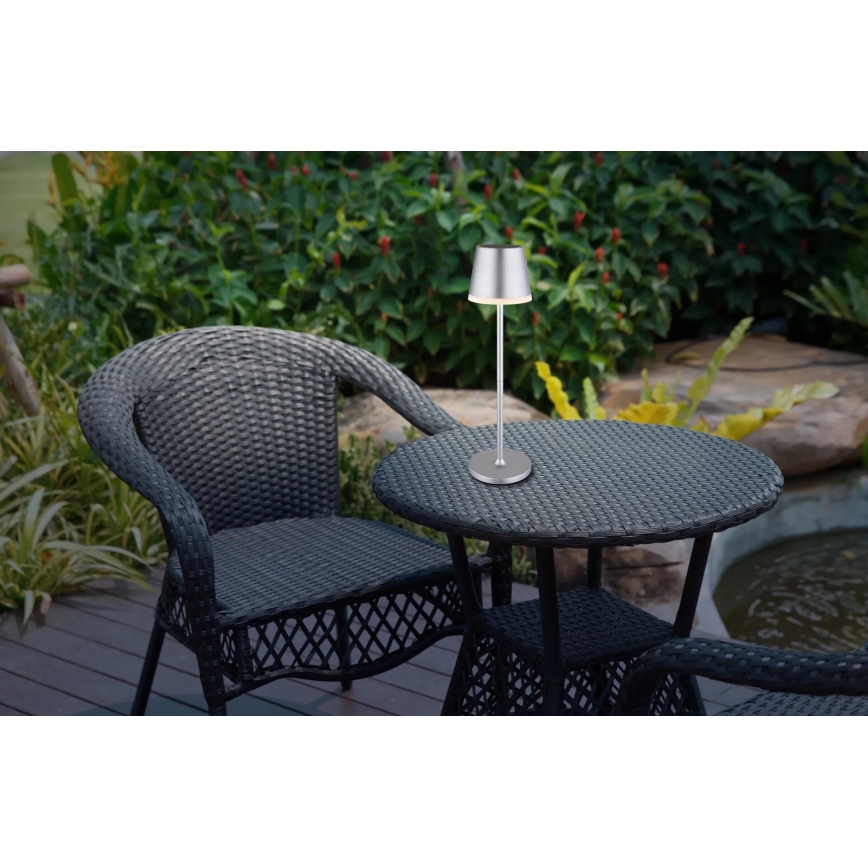 Globo - LED Solcellsbelysning LED/0,6W/3V 3000K IP44 1200 mAh matt krom