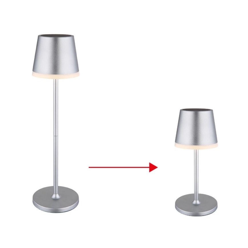 Globo - LED Solcellsbelysning LED/0,6W/3V 3000K IP44 1200 mAh matt krom