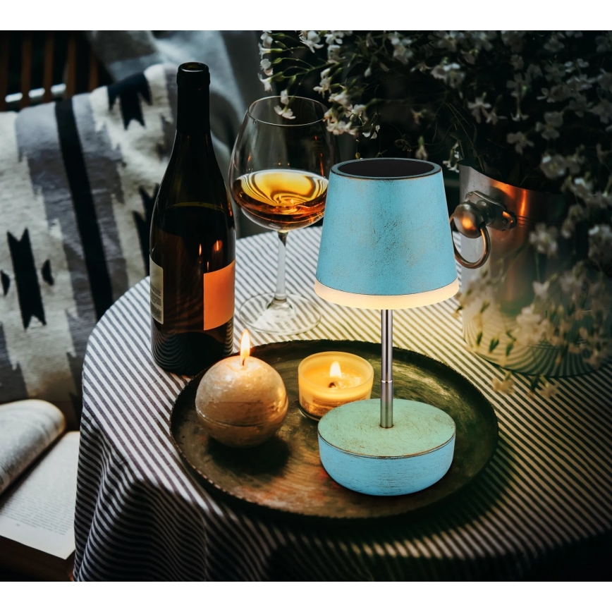 Globo - LED Solcellslampa 10xLED/0,06W/3V IP44 800 mAh blå