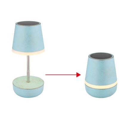 Globo - LED Solcellslampa 10xLED/0,06W/3V IP44 800 mAh blå