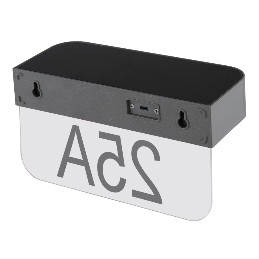 Globo - LED-solcellsdriven husnummerskylt LED/6W/3,7V IP54 1800 mAh