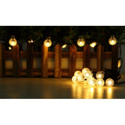 Globo - LED solcellsljusslinga 20xLED/0,06W/3,2V 285 cm IP44 600 mAh