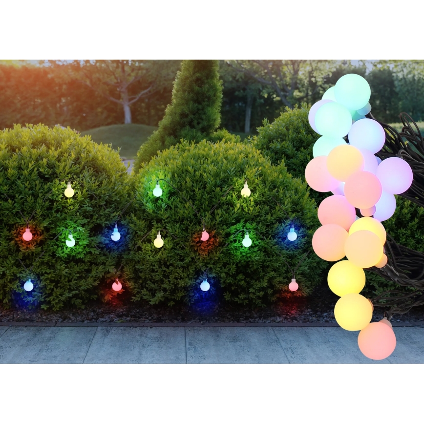 Globo - LED solcellsslinga 20xLED/1,2V IP44 300 mAh 5,8 m