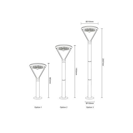 Globo – solcellsdriven LED-lampa, 18 W, 3,7 V, 8000 mAh, IP54