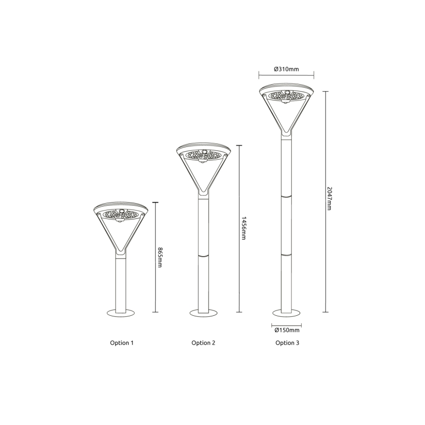 Globo – solcellsdriven LED-lampa, 18 W, 3,7 V, 8000 mAh, IP54
