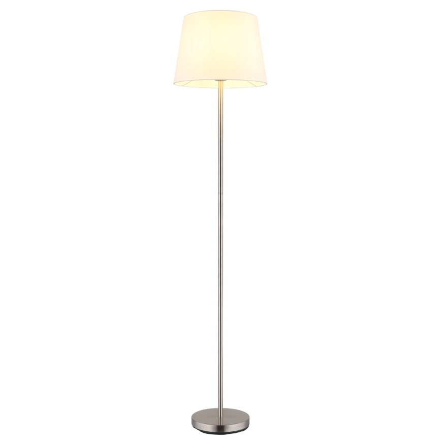 Globo - Golvlampa 1xE27/40W/230V vit/mattkrom