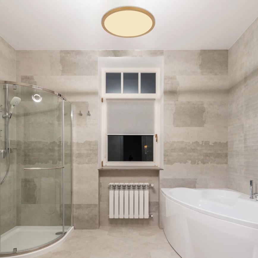 Globo - LED ljusreglerad taklampa till badrum LED/18W/230V 3000K IP44 diameter 29,4 cm mässing