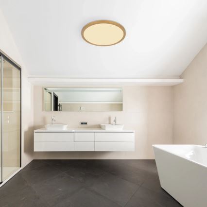 Globo - LED ljusreglerad taklampa till badrum LED/24W/230V 3000K IP44 diameter 42 cm mässing