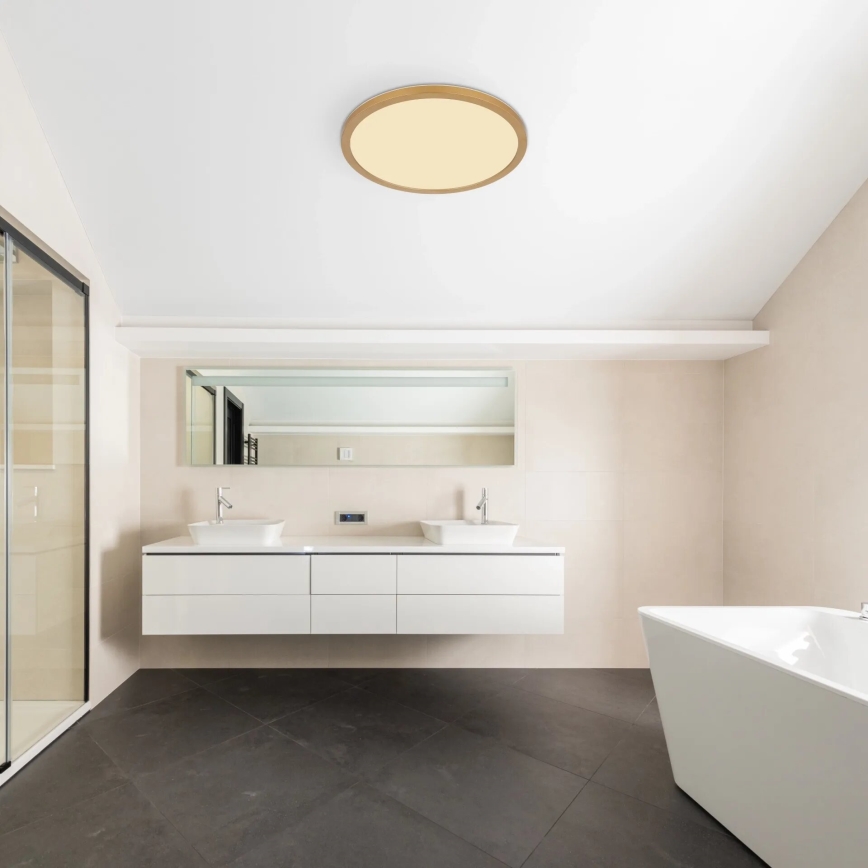 Globo - LED ljusreglerad taklampa till badrum LED/24W/230V 3000K IP44 diameter 42 cm mässing