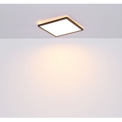 Globo - LED ljusreglerad taklampa till badrum LED/18W/230V 29,4x29,4 cm IP44 svart