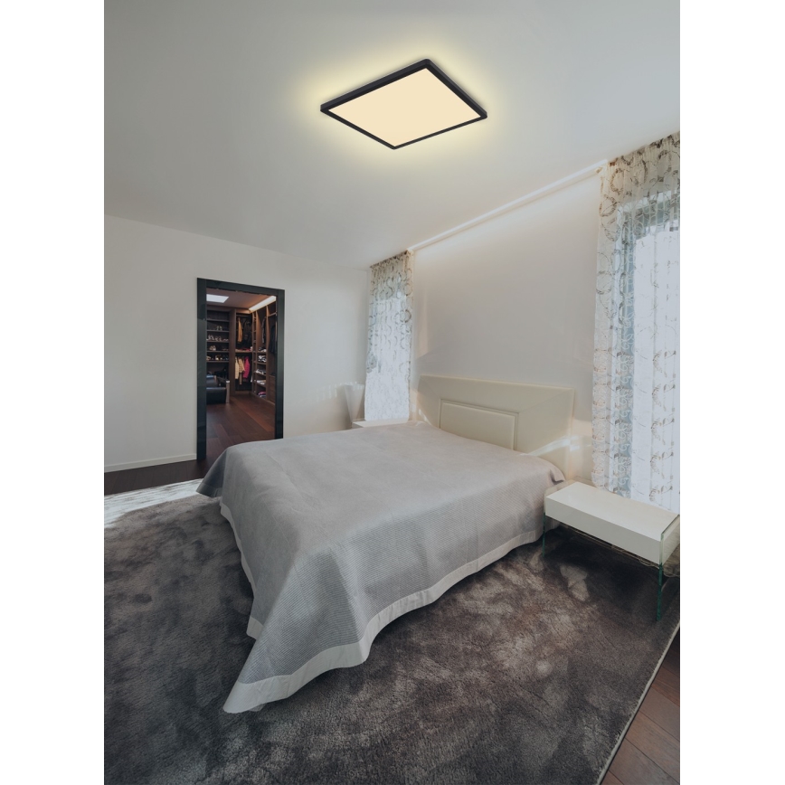 Globo - LED ljusreglerad taklampa till badrum LED/18W/230V 29,4x29,4 cm IP44 svart