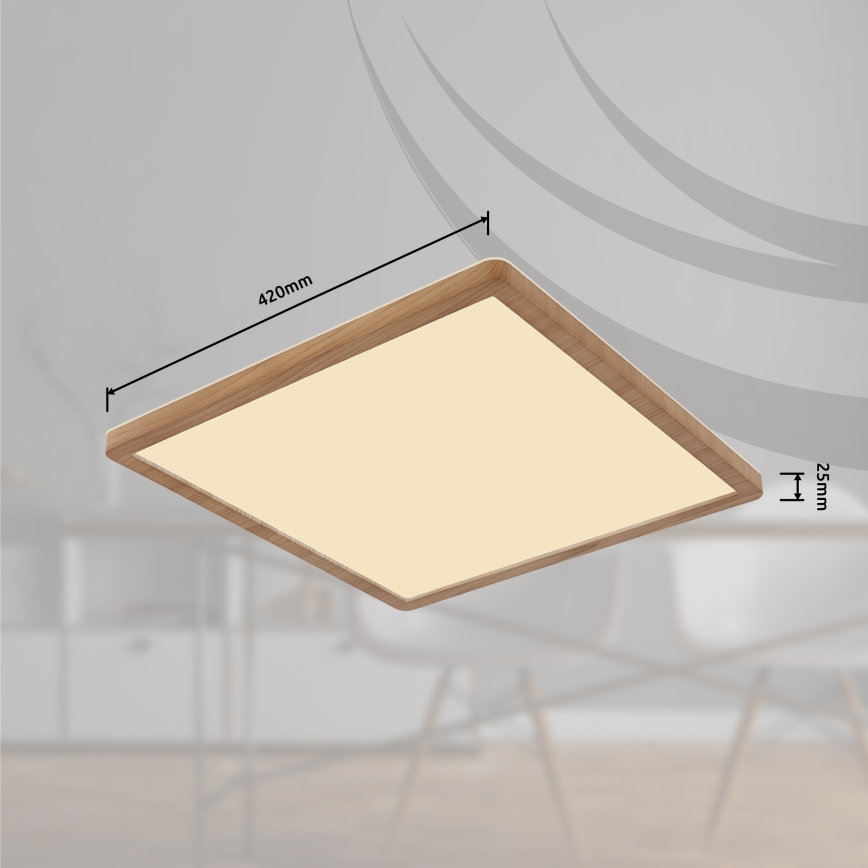 Globo - LED ljusreglerad taklampa till badrum LED/24W/230V 42x42 cm IP44 brun