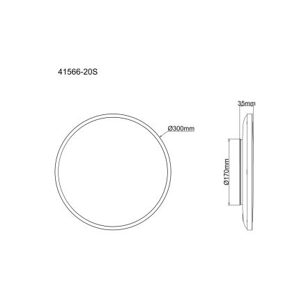 Globo - LED taklampa LED/20W/230V 4000K Ø30 cm svart