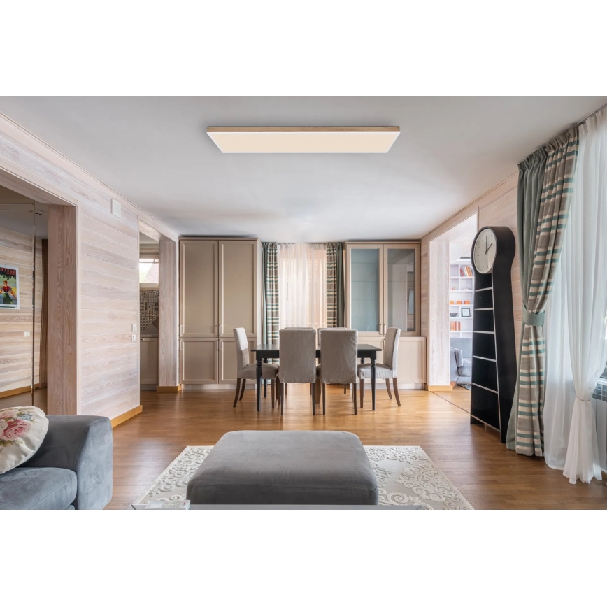 Globo - Dimbart LED-takarmatur LED/36W/230V 2700-6500K brun/vit + fjärrkontroll