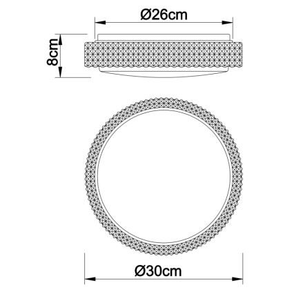 Globo - LED Taklampa LED/12W/230V 2700/4200/6500K Ø 30 cm