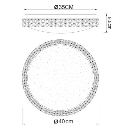 Globo - LED Taklampa LED/22W/230V 2700/4200/6500K Ø 40 cm