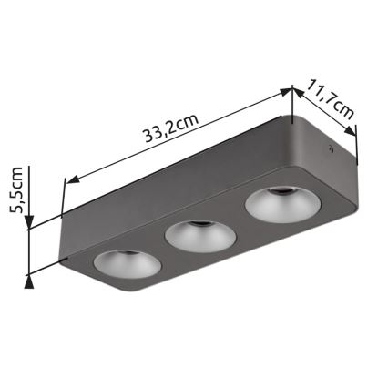 Globo - LED taklampa LED/14W/230V 11,7x33,2 cm