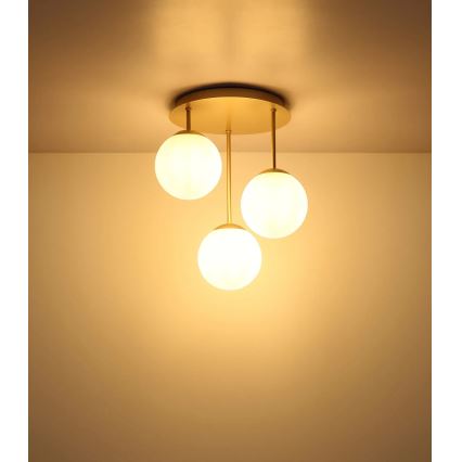 Globo - Ytmonterad ljuskrona 3xE14/25W/230V, mässing