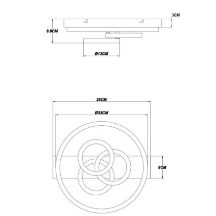 Globo - Dimbar LED-taklampa LED/40W/230V 2700-6500K Ø 35x33 cm + fjärrkontroll