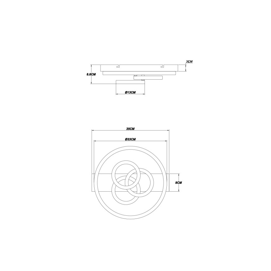 Globo - Dimbar LED-taklampa LED/40W/230V 2700-6500K Ø 35x33 cm + fjärrkontroll