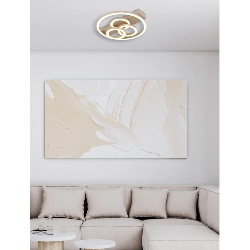 Globo - Dimbar LED-taklampa LED/40W/230V 2700-6500K Ø 35x33 cm beige + fjärrkontroll
