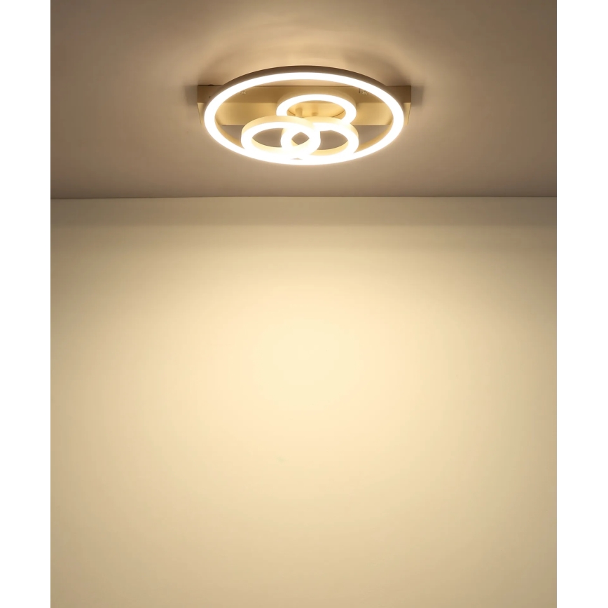 Globo - Dimbar LED-taklampa LED/40W/230V 2700-6500K Ø 35x33 cm beige + fjärrkontroll