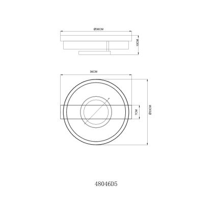 Globo - LED taklampa LED/18W/230V 3000K 33x36 cm