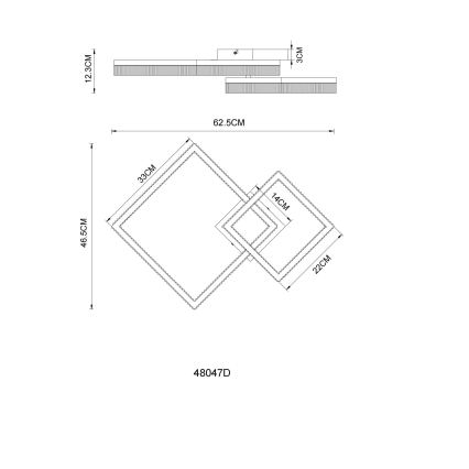 Globo - LED-taklampa LED/24W/230V 3000K 46,5x62,5 cm