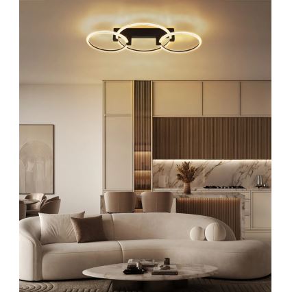 Globo - Taklampa LED, 40W/230V, 3000K, 76,1x38 cm, svart