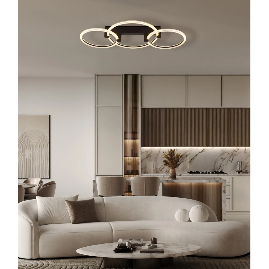 Globo - Taklampa LED, 40W/230V, 3000K, 76,1x38 cm, svart