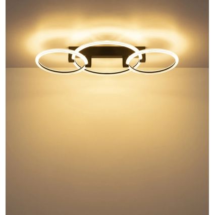 Globo - Taklampa LED, 40W/230V, 3000K, 76,1x38 cm, svart